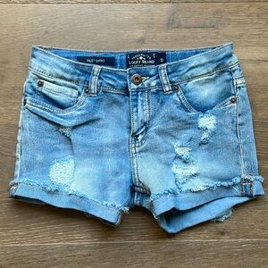 Lucky Brand Riley Short Distressed Cuffed Denim Short Girls Size 10 Adjustable